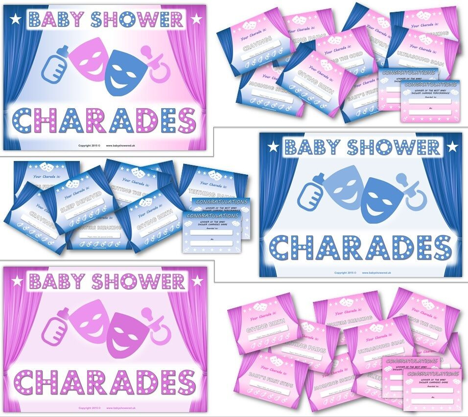 Games For Baby Showers Party
 Baby Shower Party Games BABY SHOWER CHARADES Boy Girl