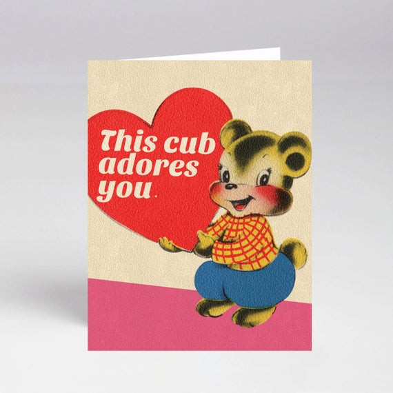 Gay Valentine Gift Ideas
 Bear Cub Gay Valentine Card With Envelope by tinaseamonster