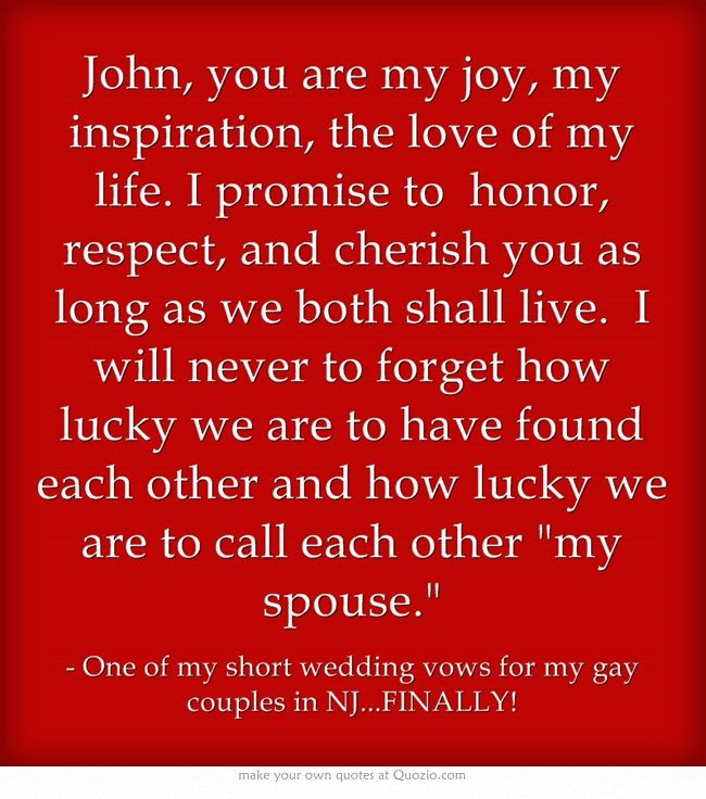 Gay Wedding Vows Examples
 56 best Wedding Quotes images on Pinterest
