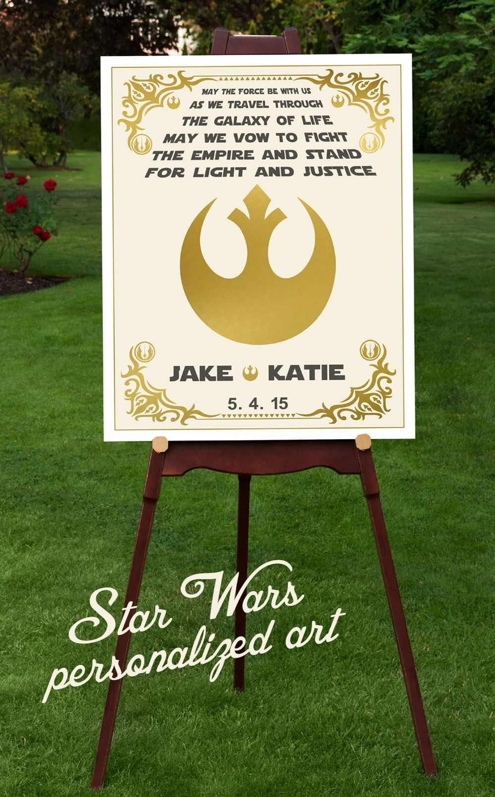 Geek Wedding Vows
 Star Wars Wedding Vows Personalized Art