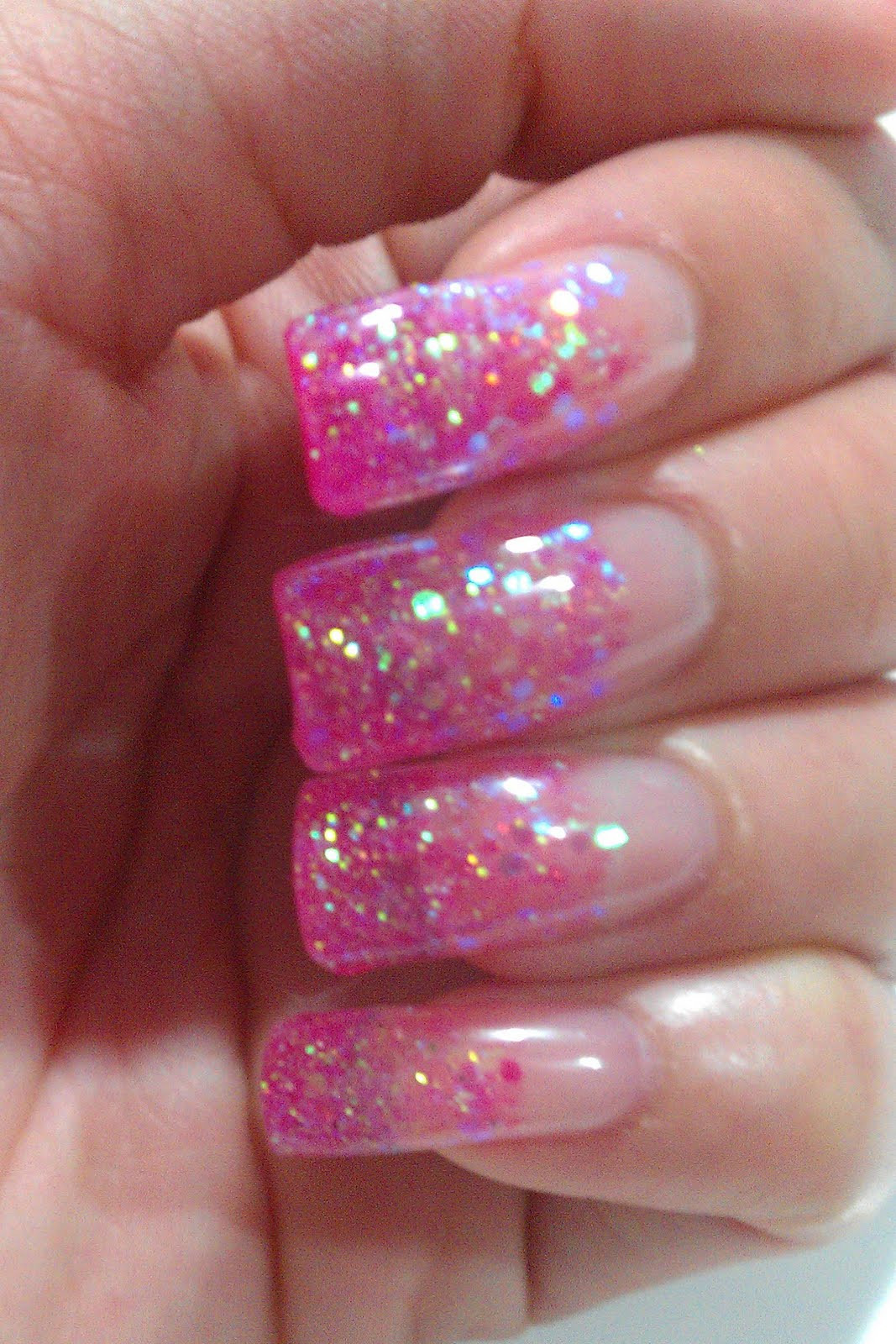 Gel Nails With Glitter Tips
 The Clover Beauty Inn NOTD Pink Glitter Gel Nails