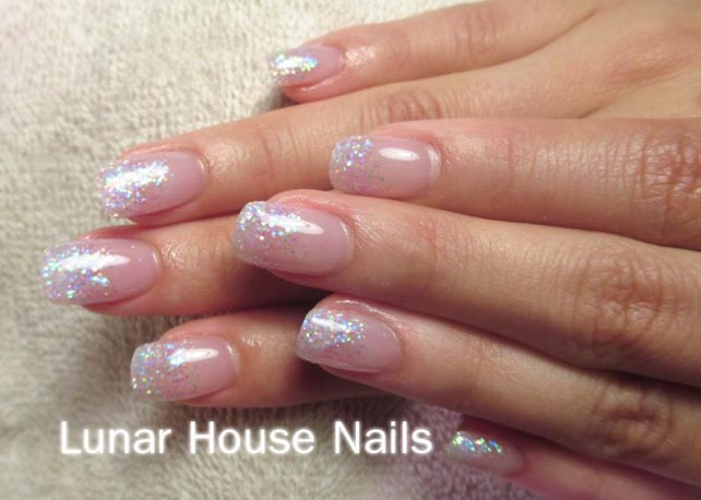 Gel Nails With Glitter Tips
 Acrylic Nails No Extension