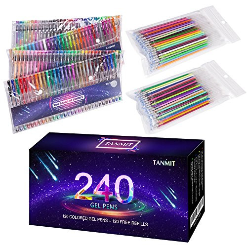 Gel Pens For Adult Coloring Books
 Tanmit 240 Gel Pens Set for Adults Coloring Books 120