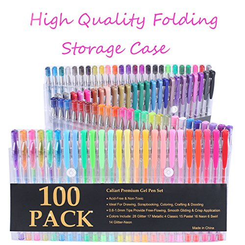 Gel Pens For Adult Coloring Books
 CLEARANCE SALE Caliart 200 Gel Pens Coloring Set 100 Gel
