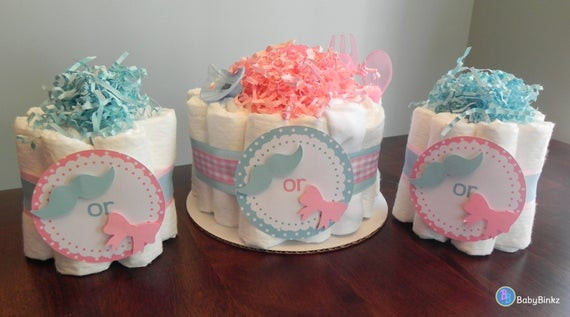 Gender Party Gift Ideas
 Gender Reveal Diaper Cake Party Pack Baby Shower Gender