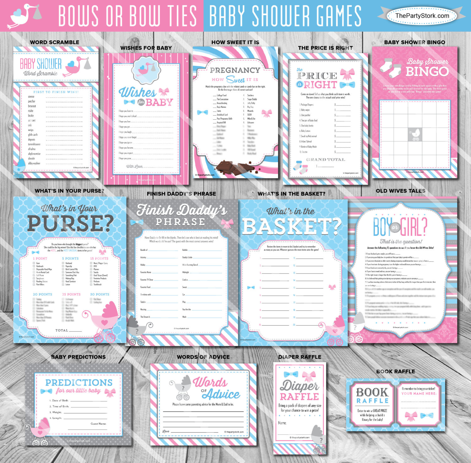 Gender Party Ideas Games
 Gender Reveal Party Games Bows or Bowties Baby Shower