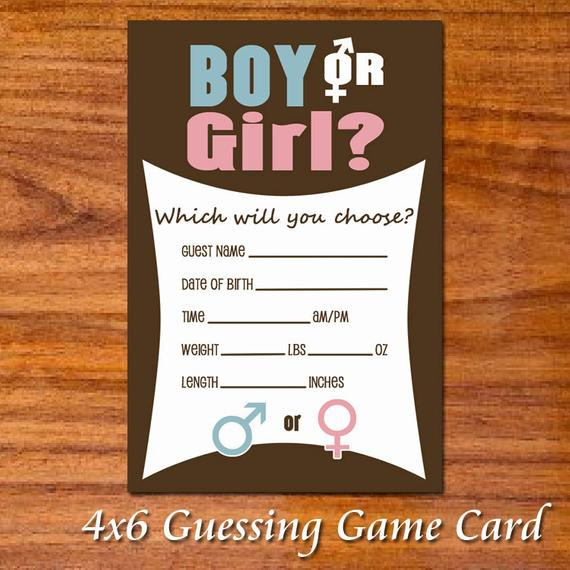 Gender Party Ideas Games
 Gender Reveal Party Game Cards Chocolate Pink by