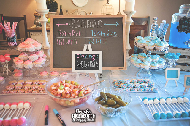 Gender Reveal Party Food Ideas During Pregnancy
 Pearls Handcuffs and Happy Hour Gender Reveal Party