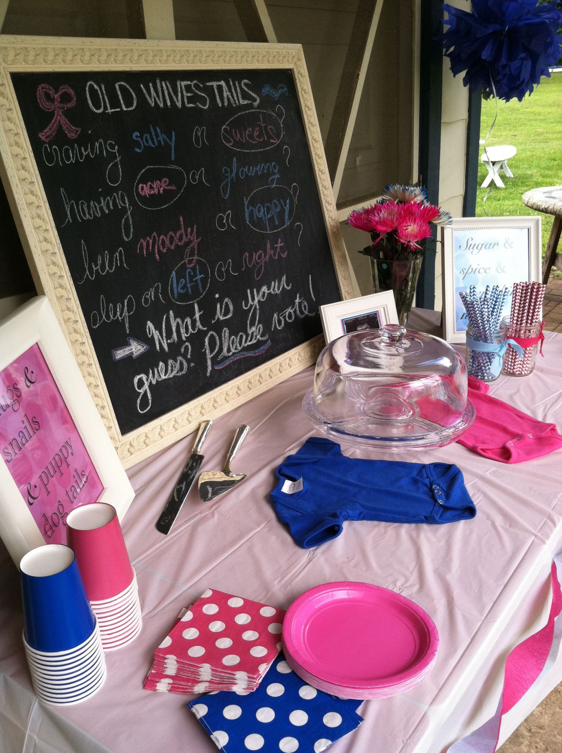 Gender Reveal Party Ideas Country
 Gender reveal party chalkboard table decorations