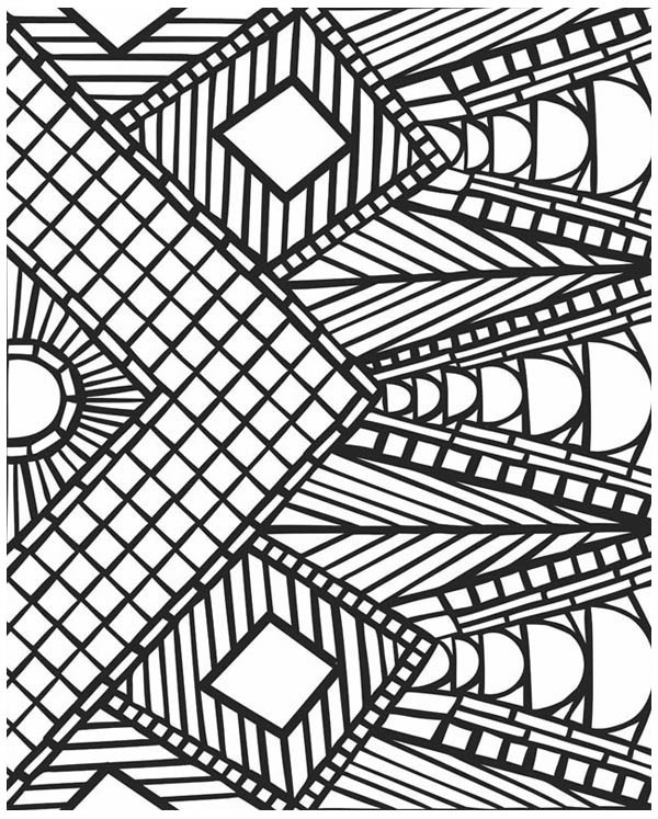 Geometric Adult Coloring Pages
 Awesome Geometric Mosaic Coloring Page Download & Print