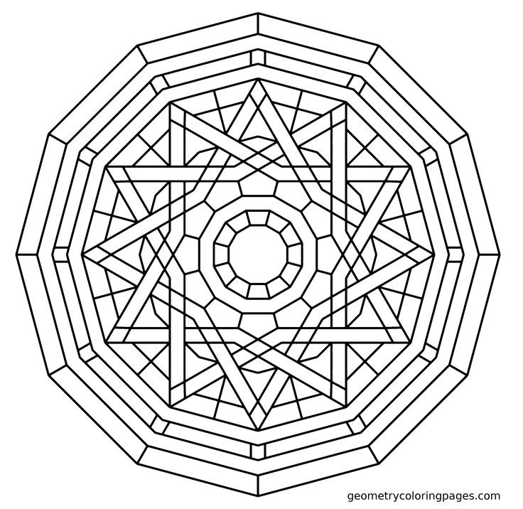 Geometric Adult Coloring Pages
 Geometry Coloring Page Elemental