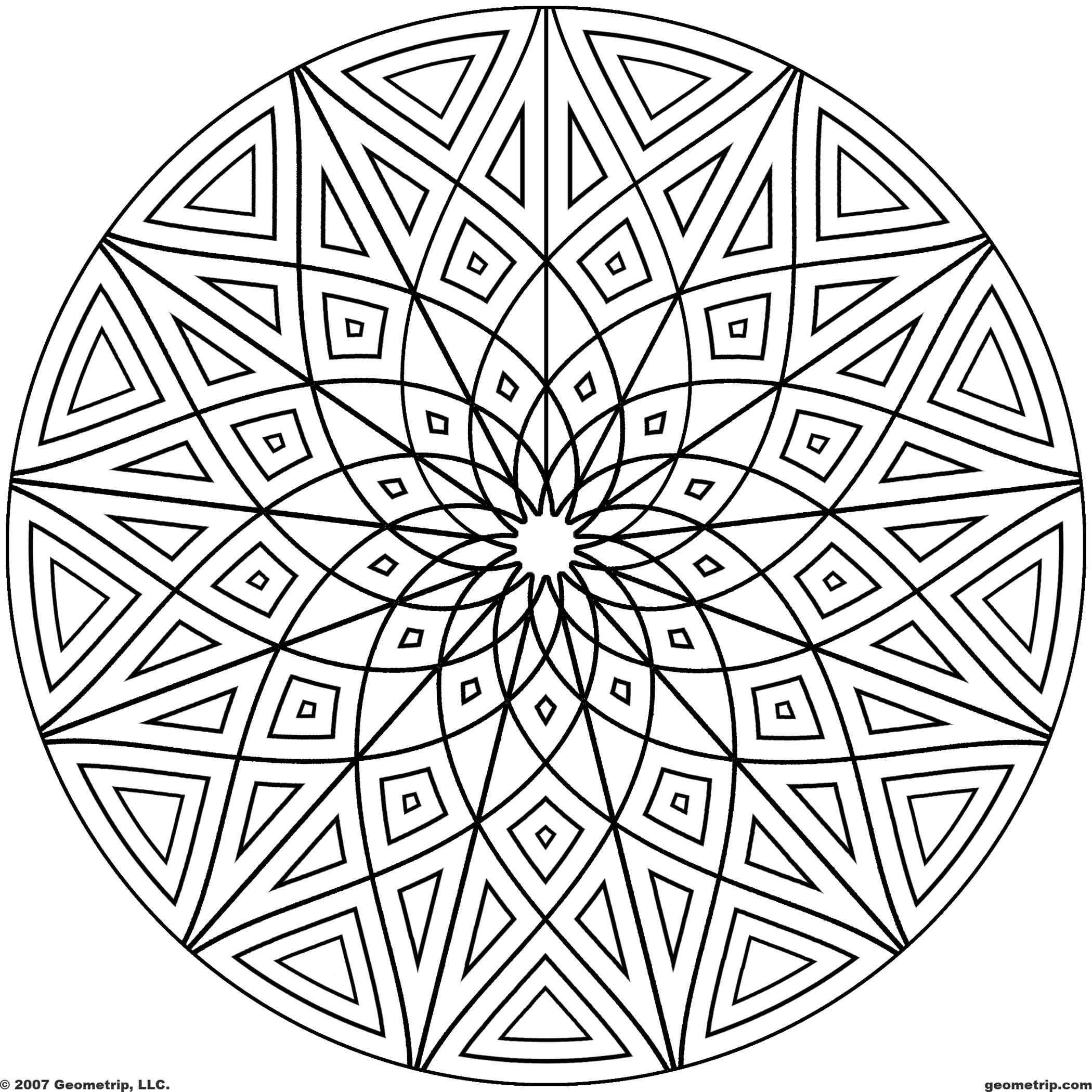 Geometric Coloring Pages For Kids
 Cool Geometric Designs Coloring Page for free