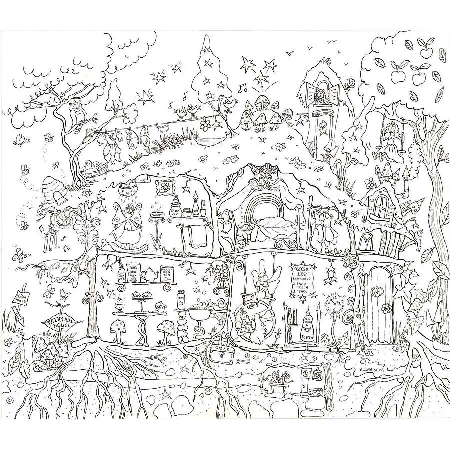 Giant Coloring Books For Adults
 fairy house colouring in poster by really giant posters