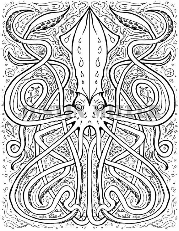 Giant Coloring Books For Adults
 Giant Squid Coloring Page coloring