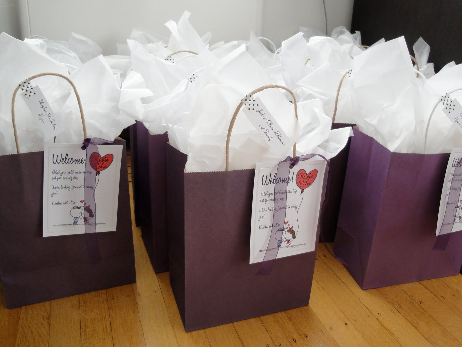 Gift Bag Ideas For Out Of Town Wedding Guests
 t bags for wedding guests Google Search
