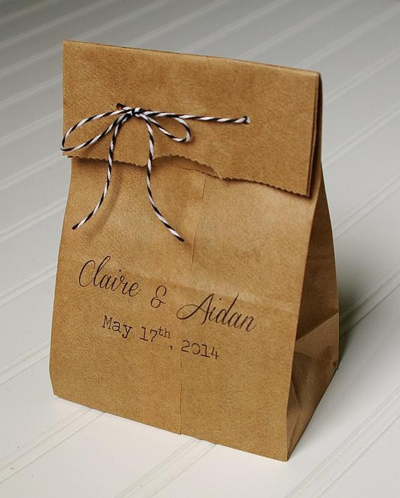 Gift Bags Wedding
 Personalized Wedding Favor Bags Rustic Paper Bags by
