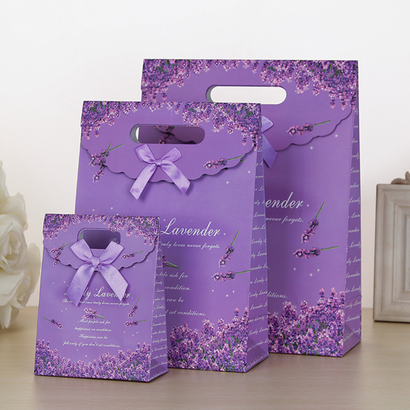 Gift Bags Wedding
 Lavender Purple Gift bag Valentine Portable Bag Birthday