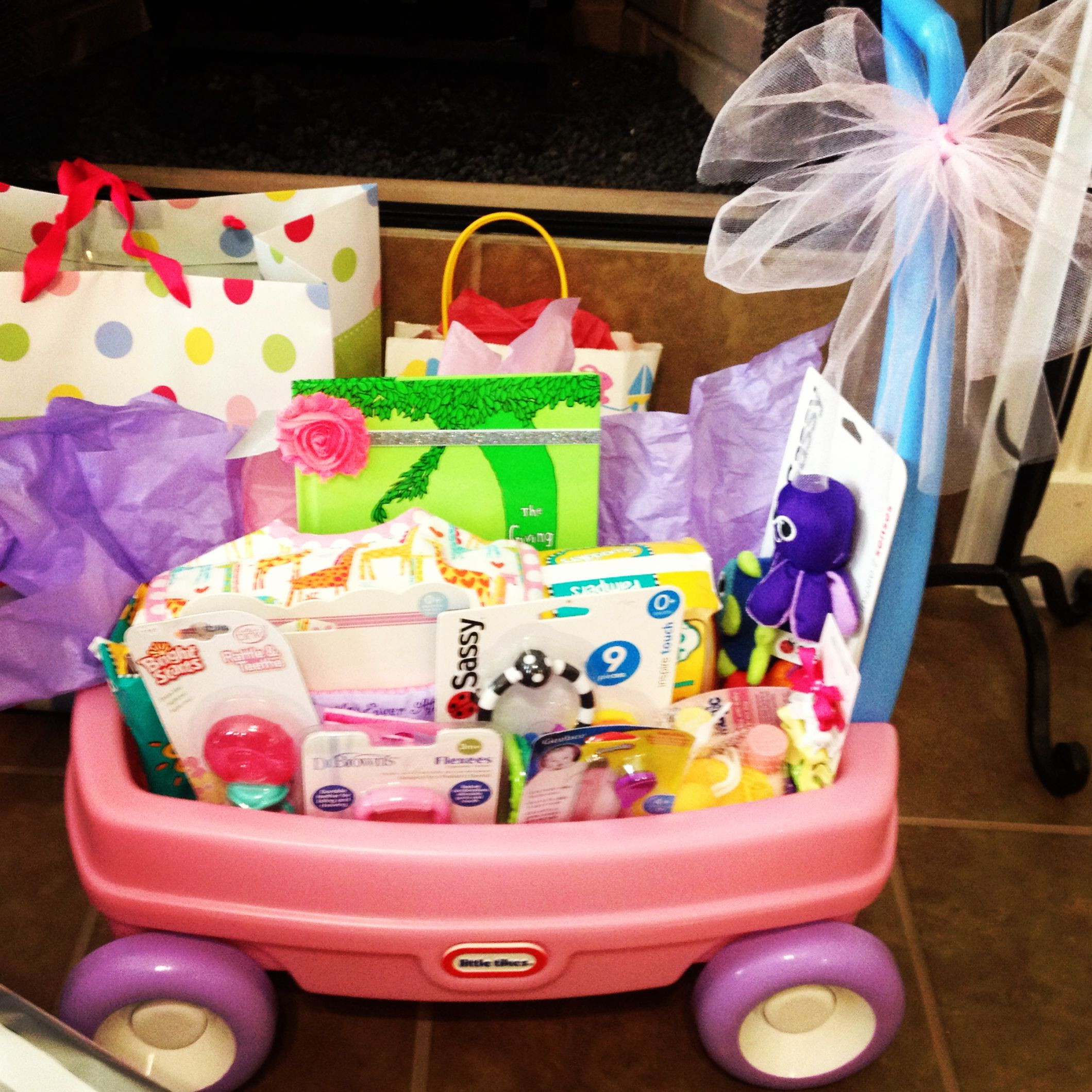 Gift Basket Ideas For Baby Shower
 Baby girl wagon t in 2019