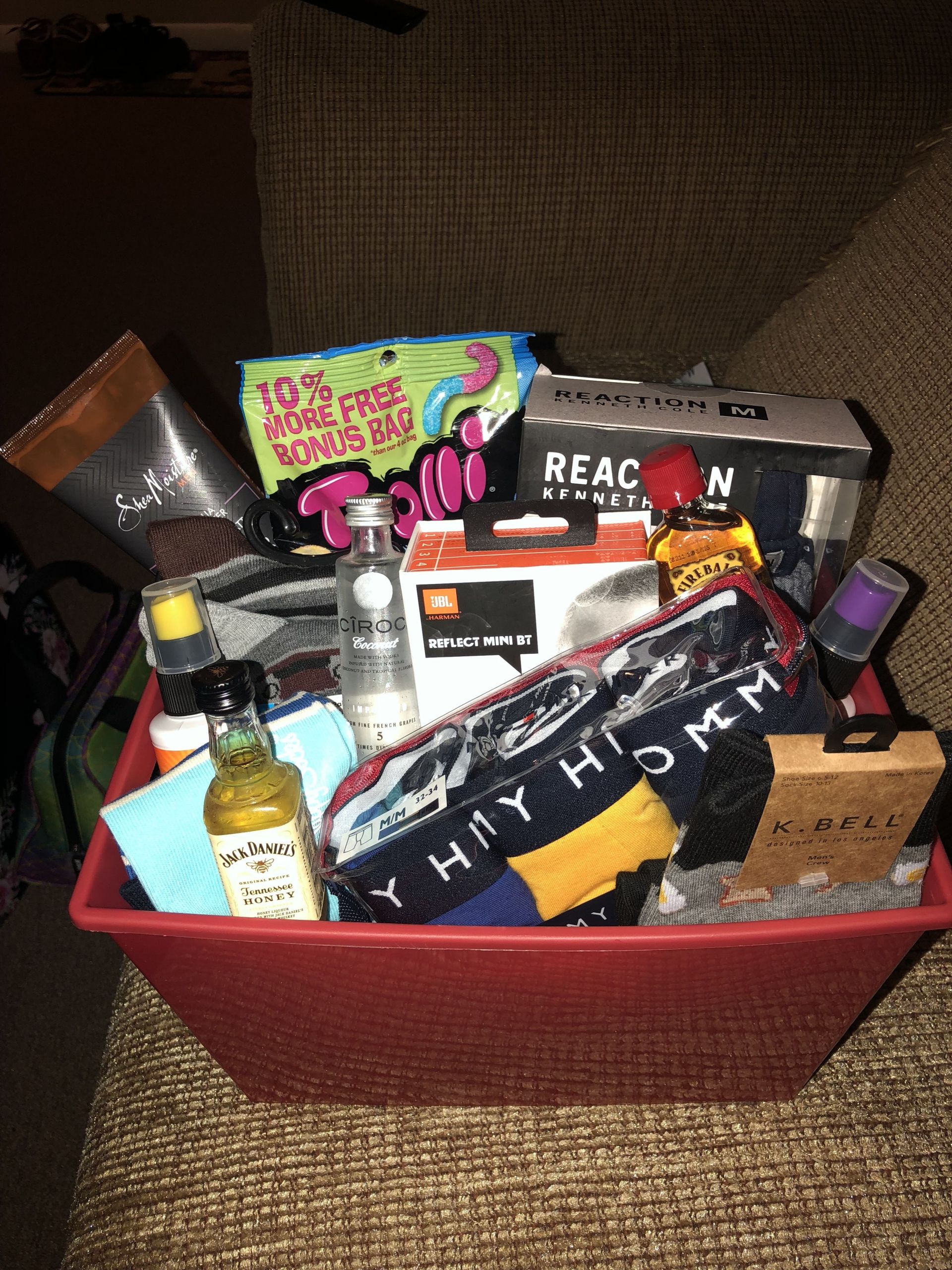 Gift Basket Ideas For Boyfriend
 Basket I made for my husband’s birthday