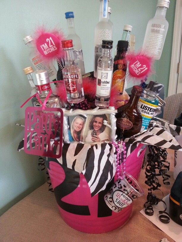 Gift Basket Ideas For Friend
 Made this for my best friends 21st birthday alcohol