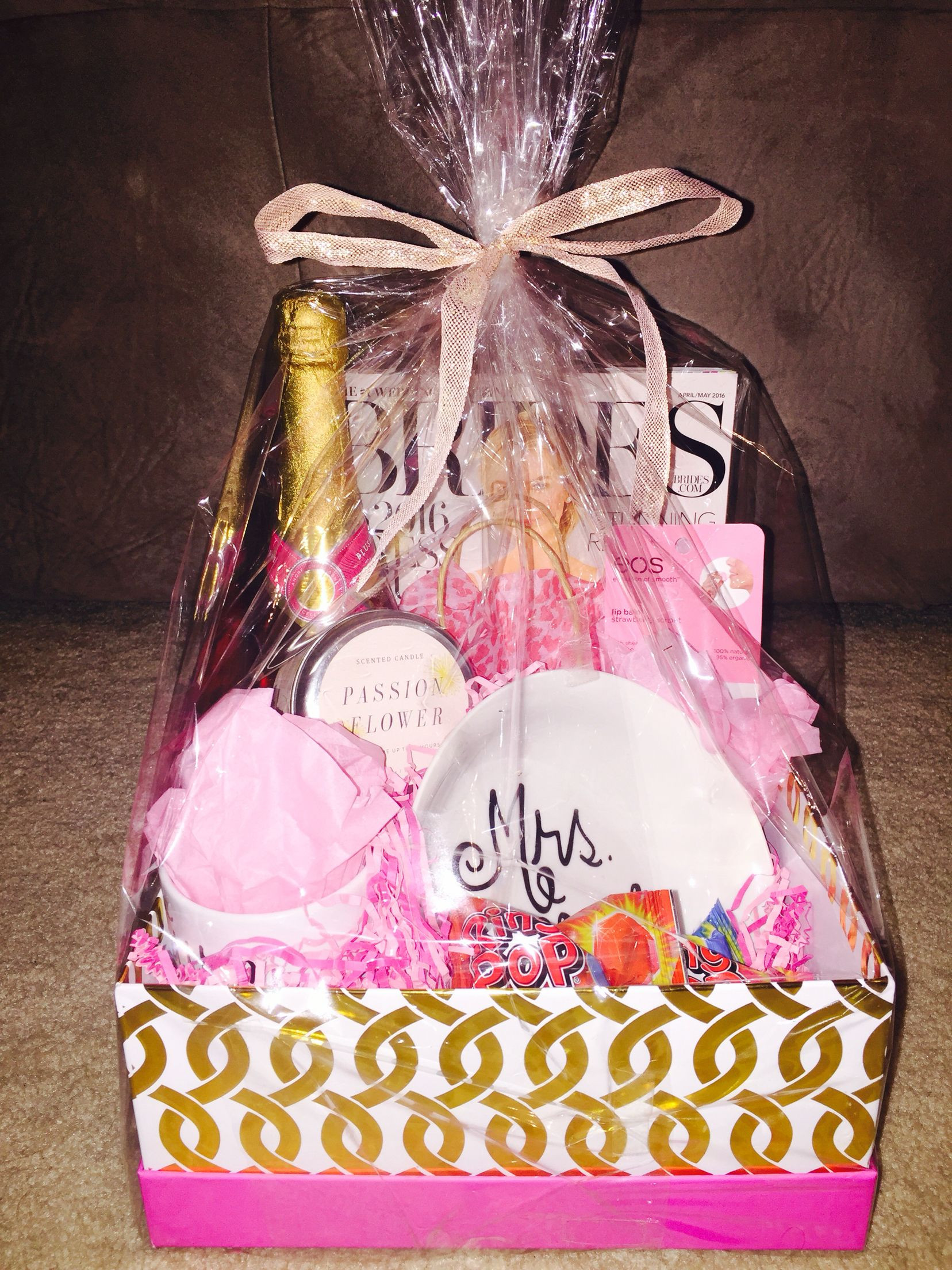 Gift Basket Ideas For Friend
 Engagement t basket I made for my newly engaged best