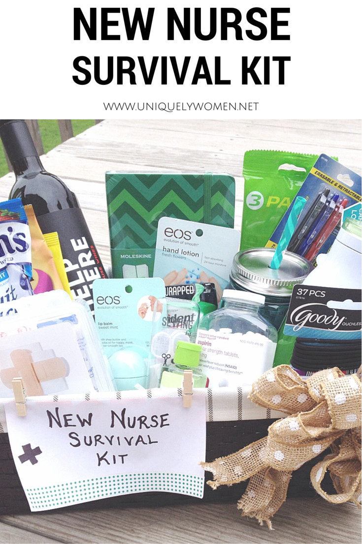 Gift Basket Ideas For Nurses
 DIY New Nurse Survival Kit Uniquely Women