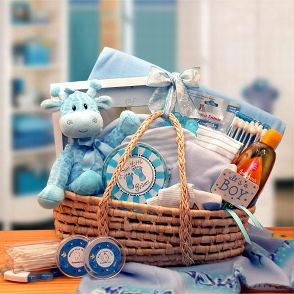 Gift Basket New Baby
 New Arrival Blue Baby Carrier Gift Basket