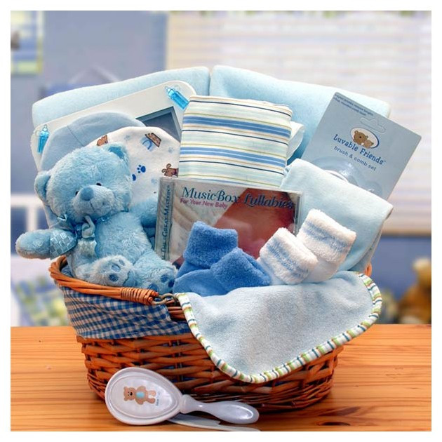 Gift Basket New Baby
 Simply The Baby Basics New Baby Gift Basket Blue