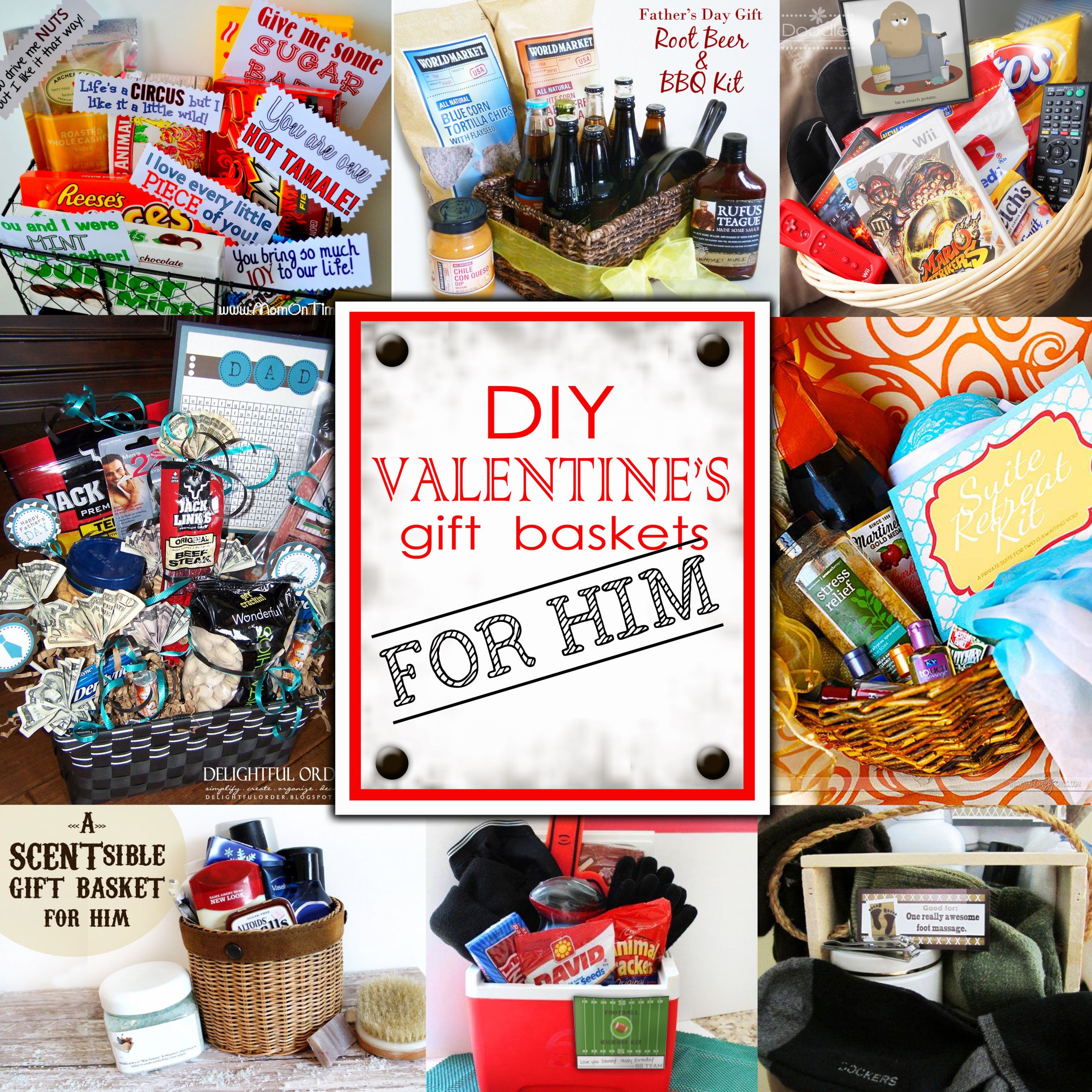 Gift Baskets Ideas For Him
 DIY Valentine s Day Gift Baskets For Him Darling Doodles