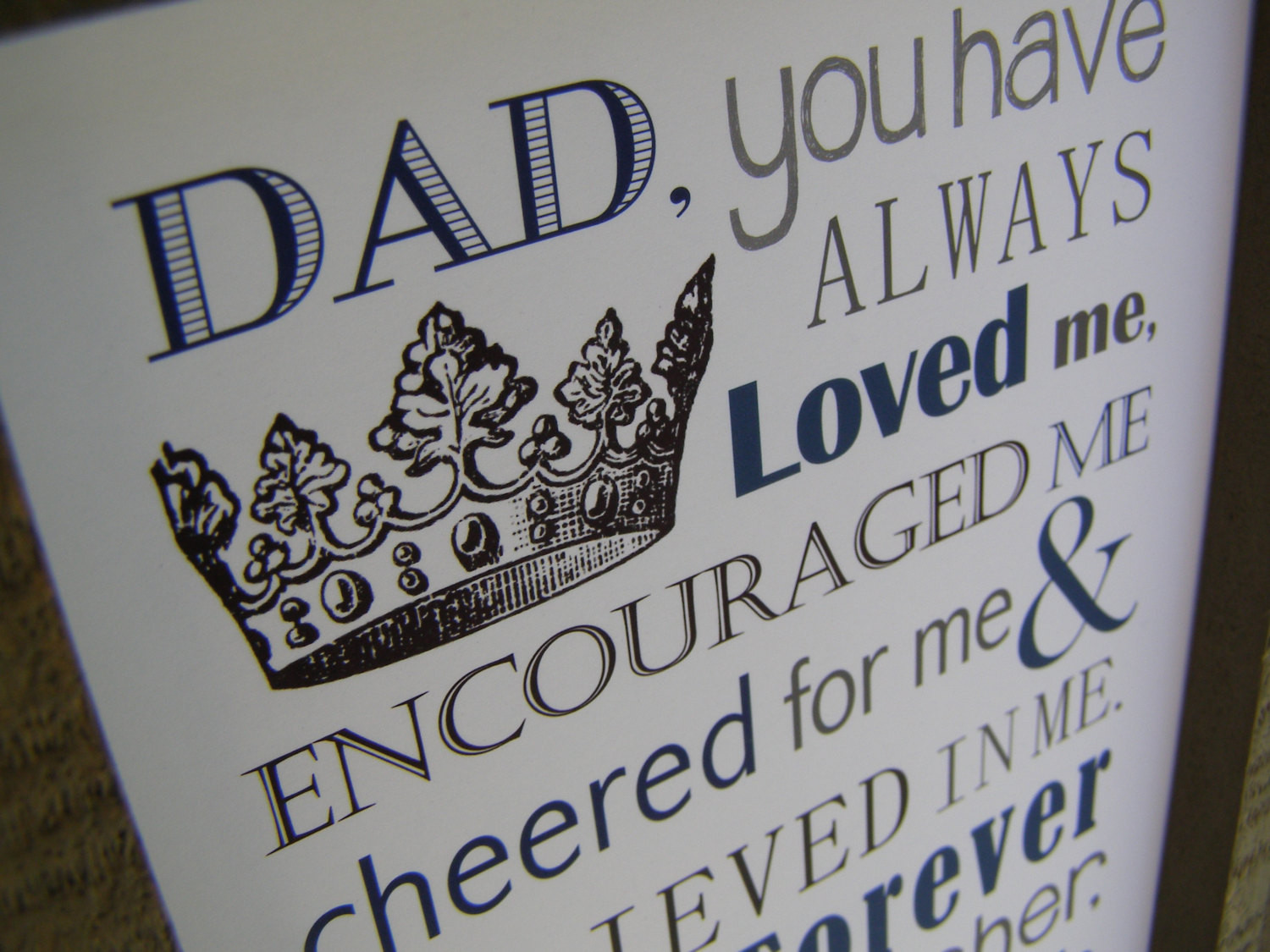 Gift For Dad Birthday
 Dad Gift Print and Pop into any frame DIY Instant Download