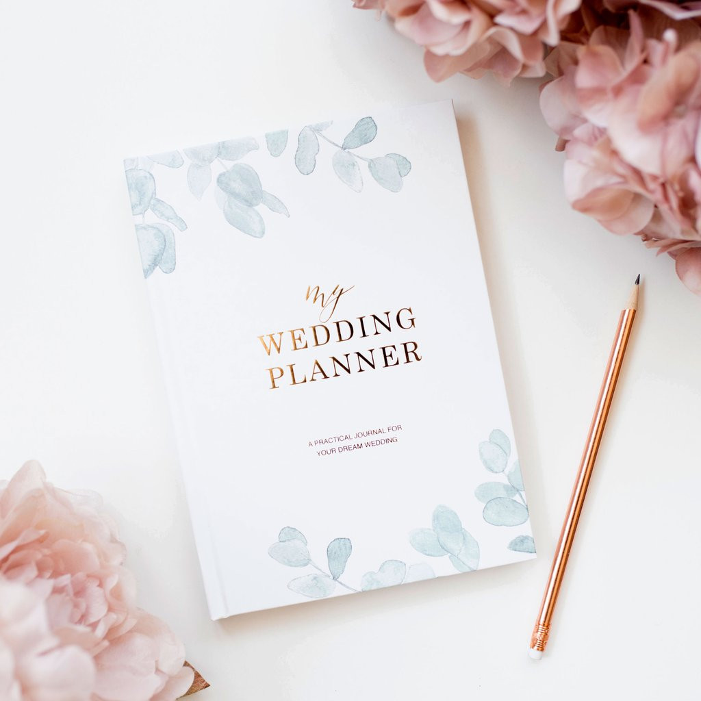 Gift For Wedding Planner
 Luxury Eucalyptus Wedding planner book – Blush and Gold
