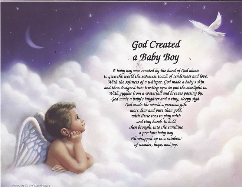 Gift From God Baby Names
 GOD CREATED BABY BOY POEM PERSONALIZED ANGEL PRINT NAME