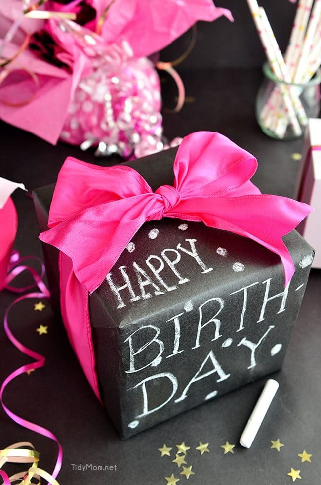 Gift Ideas Birthday
 DIY Chalkboard Gift Wrap
