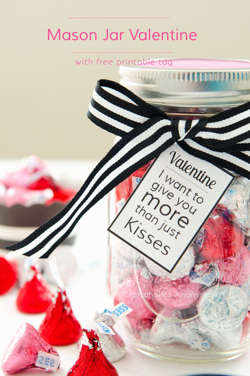 Gift Ideas Boyfriend Valentines
 Mason Jar Valentine with Free Printable