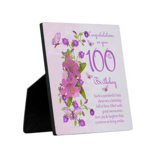 Gift Ideas For 100Th Birthday
 100th Birthday Gift Plaque 5 25 x 5 25 with Easel