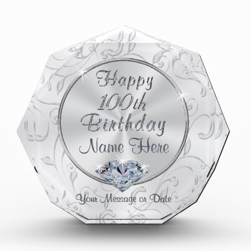 Gift Ideas For 100Th Birthday
 Gorgeous Personalized 100th Birthday Gifts for Her Award