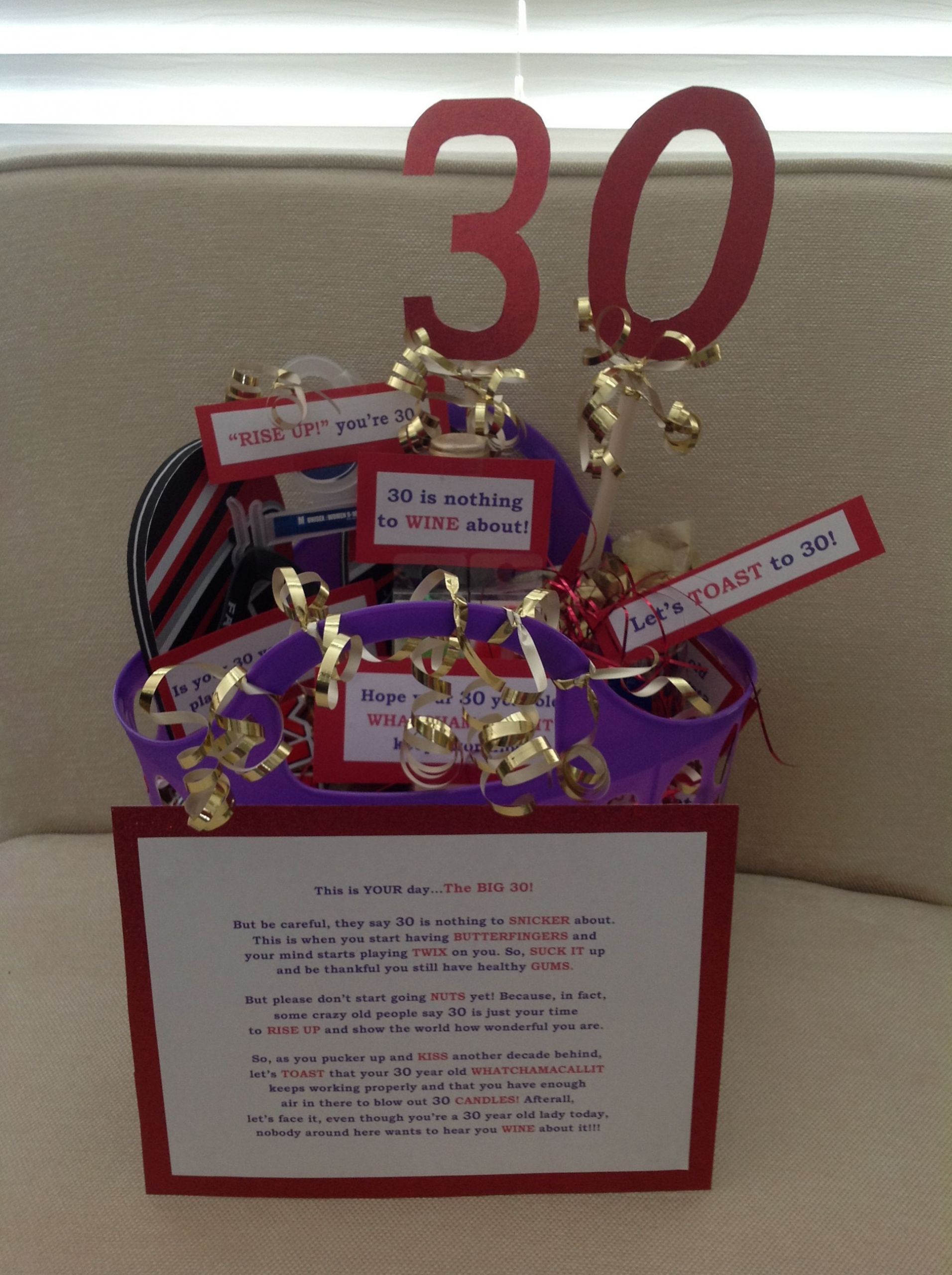 Gift Ideas For 30Th Birthday
 30th birthday t basket Easy diy and so fun