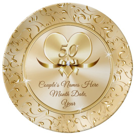 Gift Ideas For 50Th Anniversary Couple
 Custom Best 50th Anniversary Gifts for Couples Plate