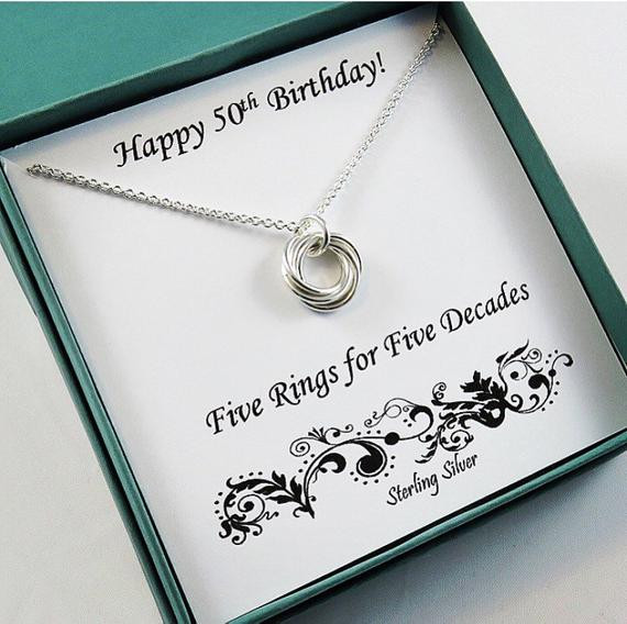 Gift Ideas For 50Th Birthday Woman
 50th Birthday Gift for Women Sterling Silver Birthday