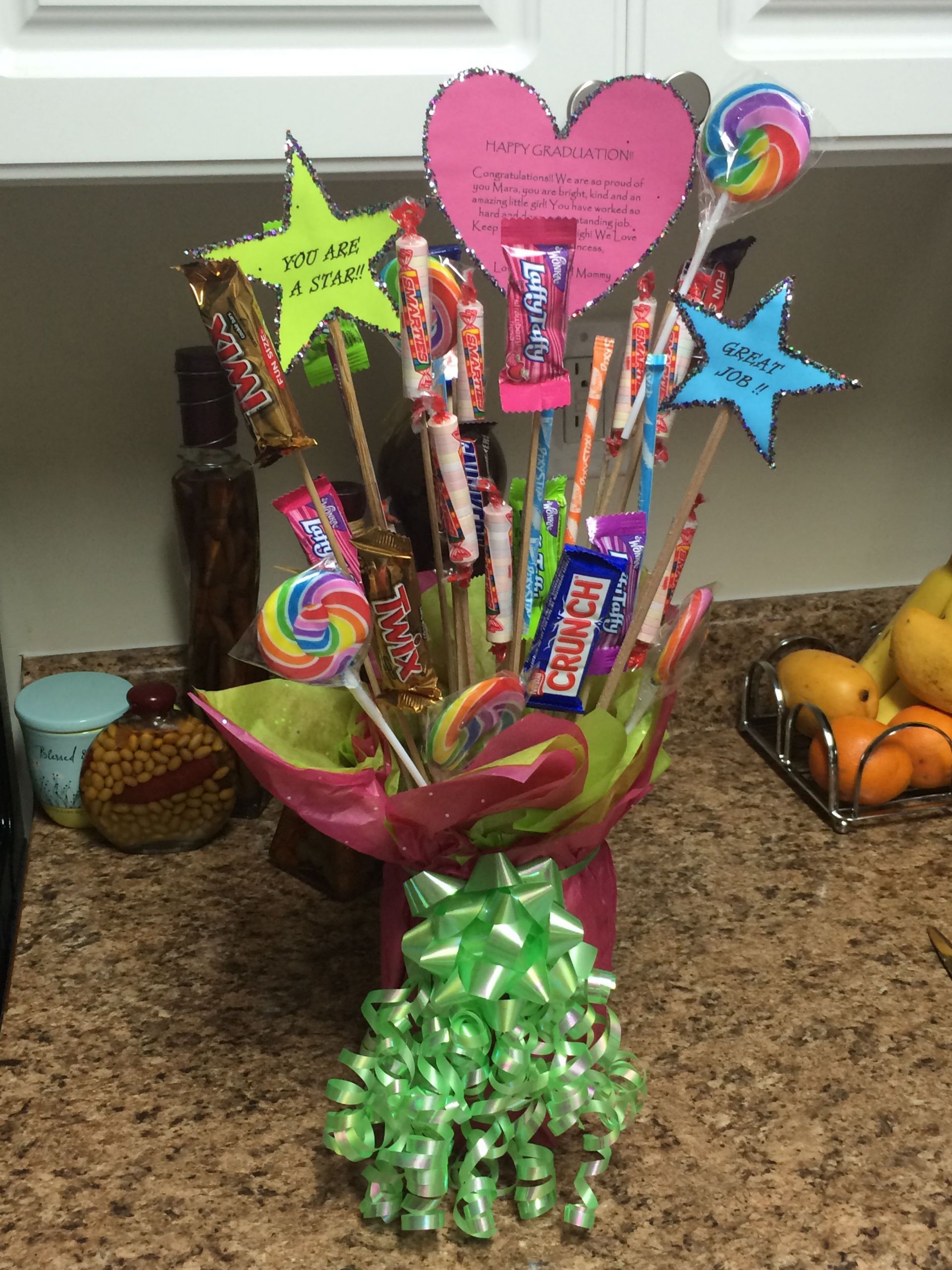 Gift Ideas For 5Th Grade Graduation
 This is a t bouquet I made for my daughter s 5th grade