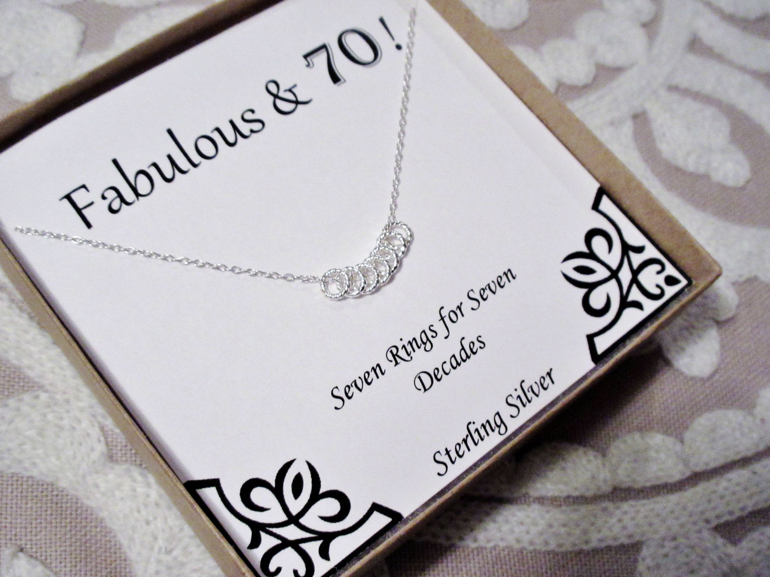 Gift Ideas For 70Th Birthday Female
 70th Birthday Present Necklace with Gift Box for Her