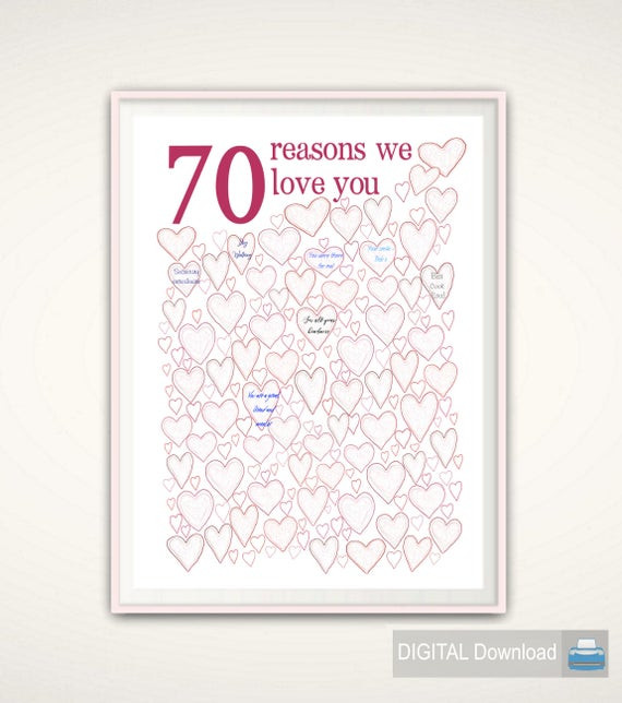 Gift Ideas For 70Th Birthday
 70th Birthday Gift For Mom 70th Birthday Poster PRINTABLE