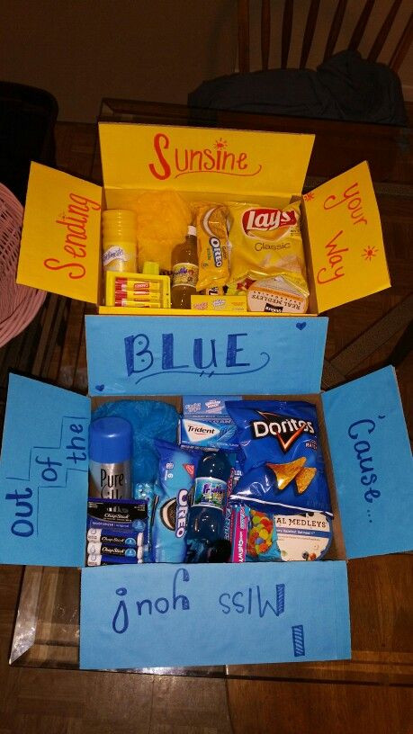 Gift Ideas For Boyfriends Sister
 Care package for sisters at college School colors