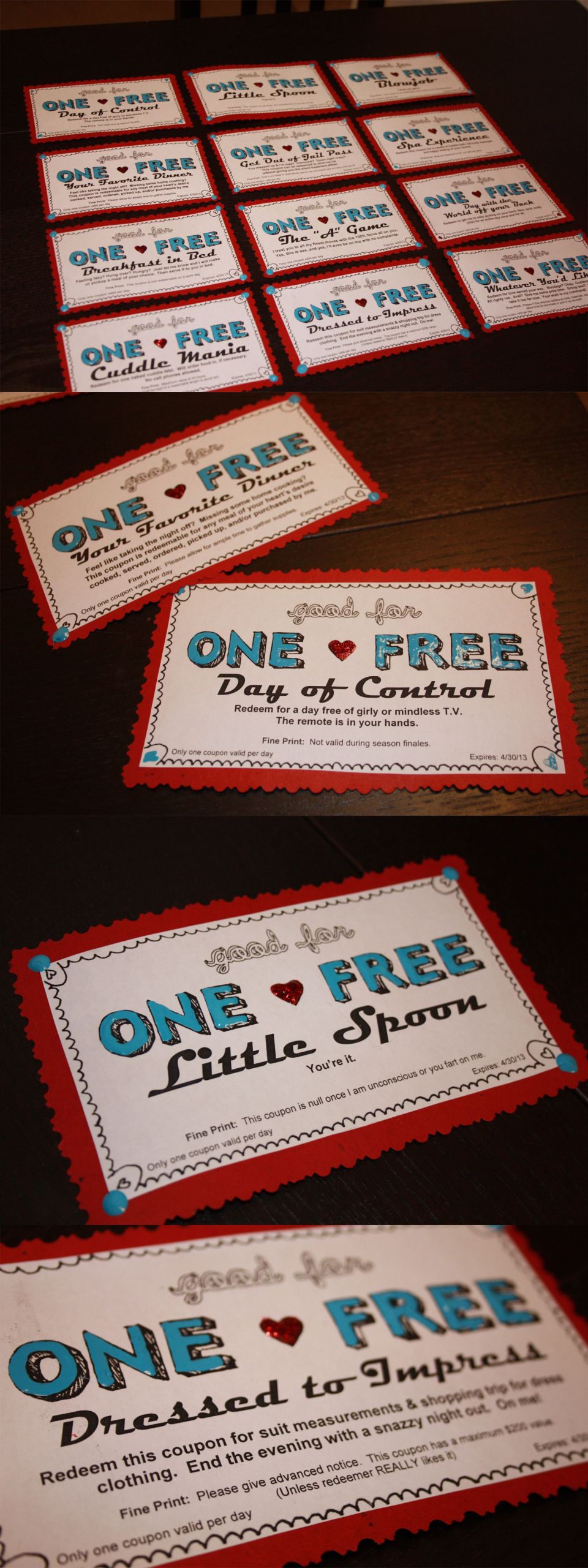 Gift Ideas For Boyfriends
 coupons I made for my boyfriend s birthday e free meal
