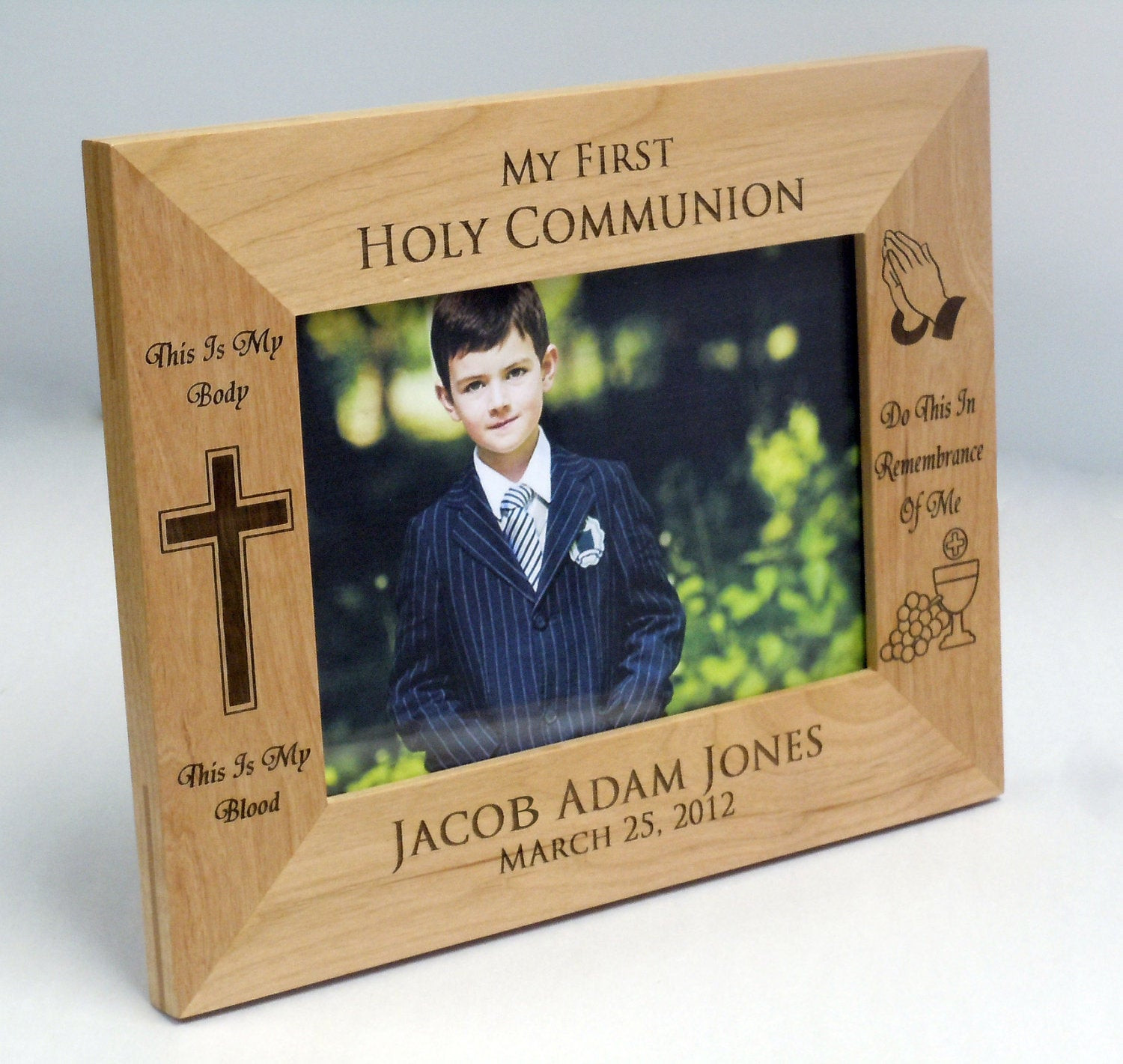 Gift Ideas For Boys 1St Communion
 Personalized First munion Wood Picture by LifetimeCreations