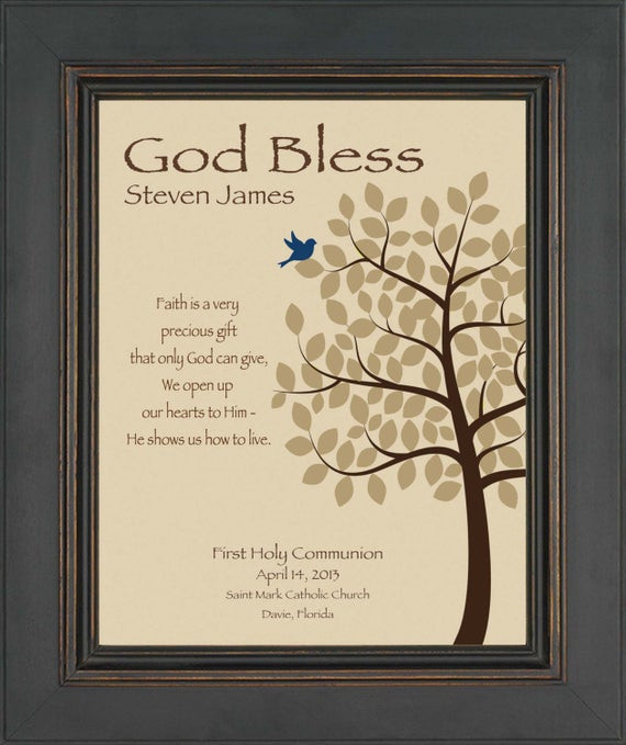 Gift Ideas For Boys 1St Communion
 Personalized munion Gift First Holy munion Print Boy