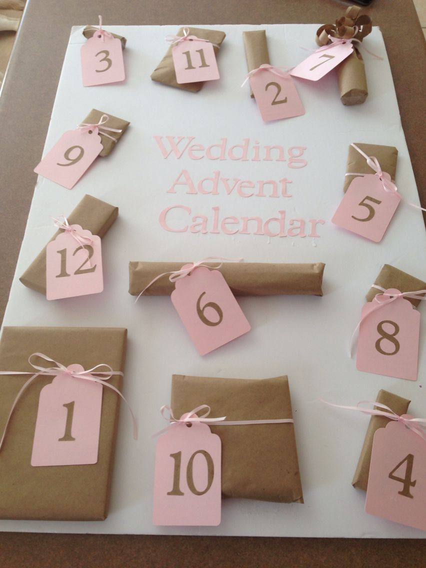 Gift Ideas For Bride On Wedding Day
 Wedding advent calendar Cute little presents for the 12