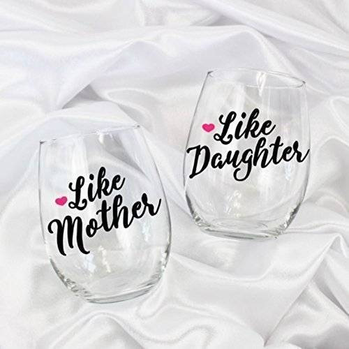 Gift Ideas For Mother And Daughter
 Amazon Like mother like daughter wine glasses Mothers