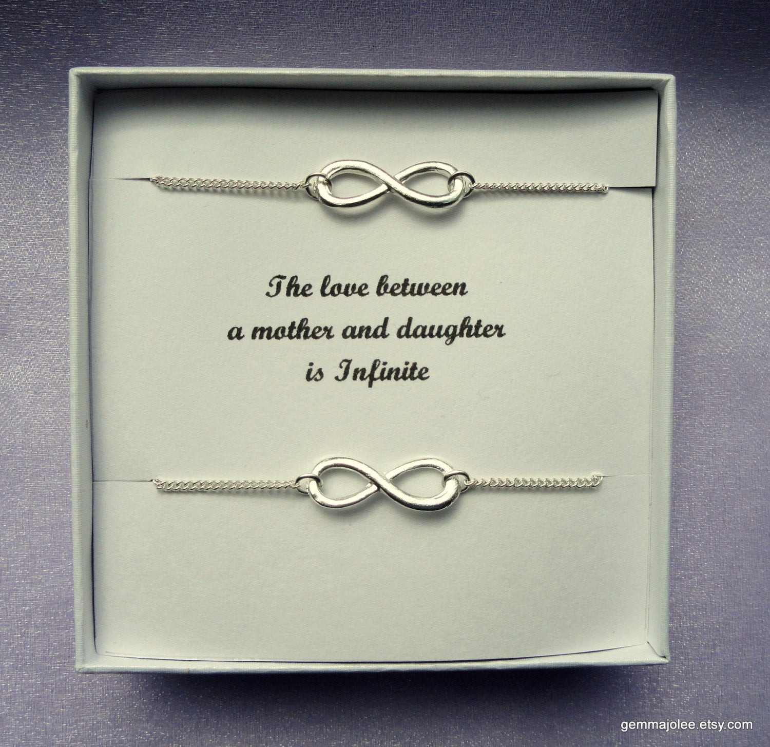 Gift Ideas For Mother And Daughter
 Mother daughter t Two infinity bracelets Silver infinity