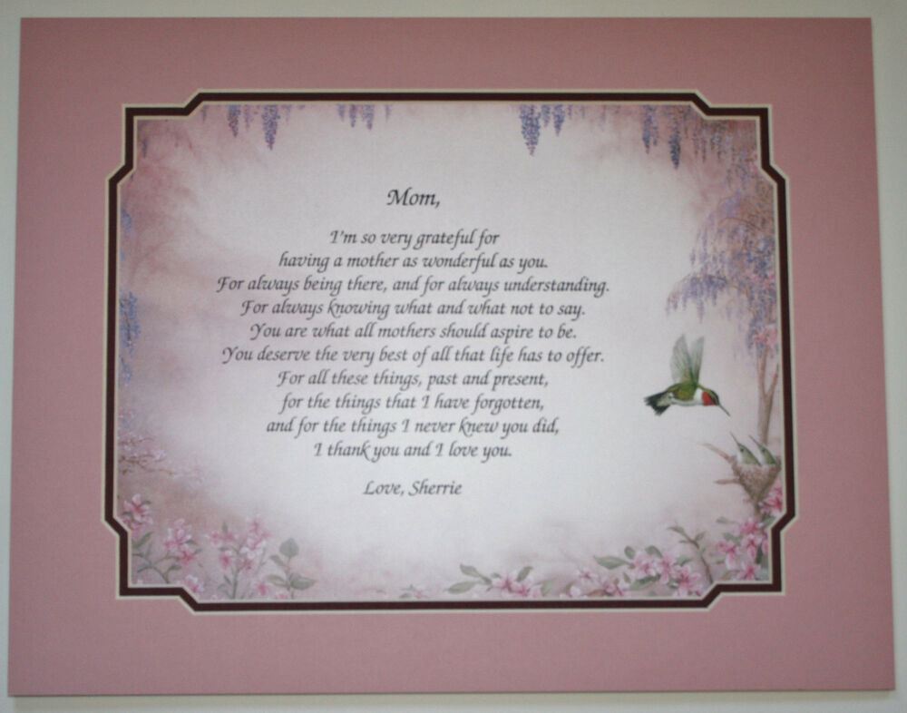 Gift Ideas For Mother'S Birthday
 Personalized Poem for Mom Birthday or Mother s Days